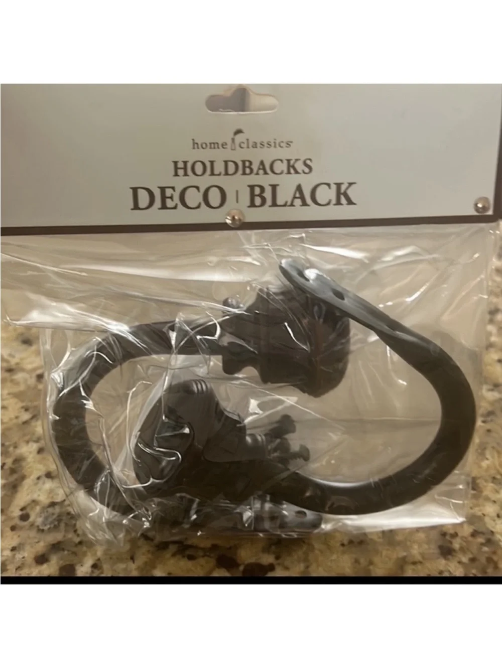 Black Curtain Holdbacks - 2 Sets of Decorative Drapery Holdbacks